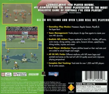 NFL GameDay (EU) box cover back